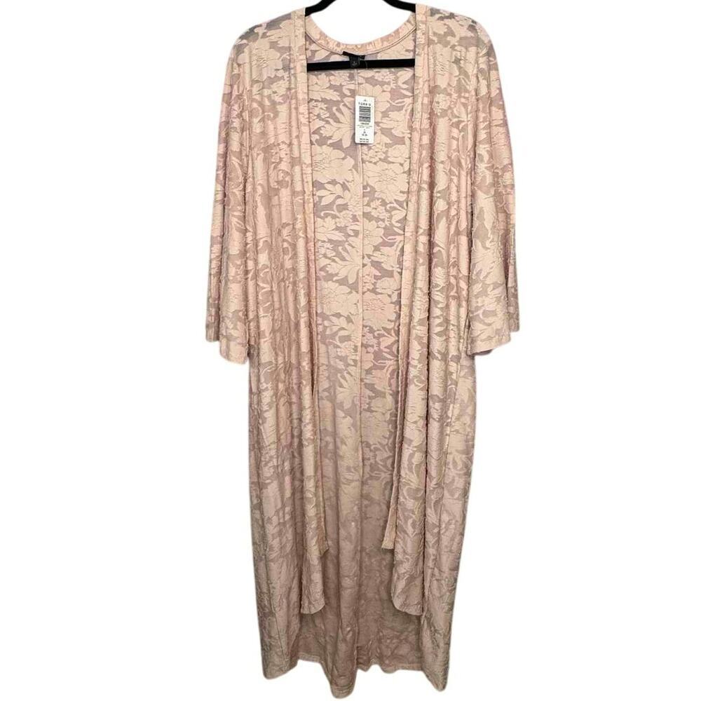 TORRID NEW WITH TAGS ROSE BURNOUT HACCI KIMONO SIZE 2 18-20